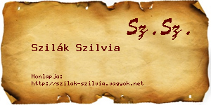 Szilák Szilvia névjegykártya